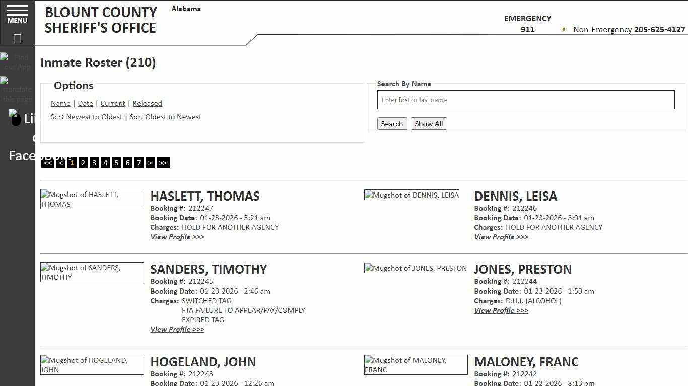 Inmate Roster - Current Inmates Booking Date Descending - Blount County Sheriff AL
